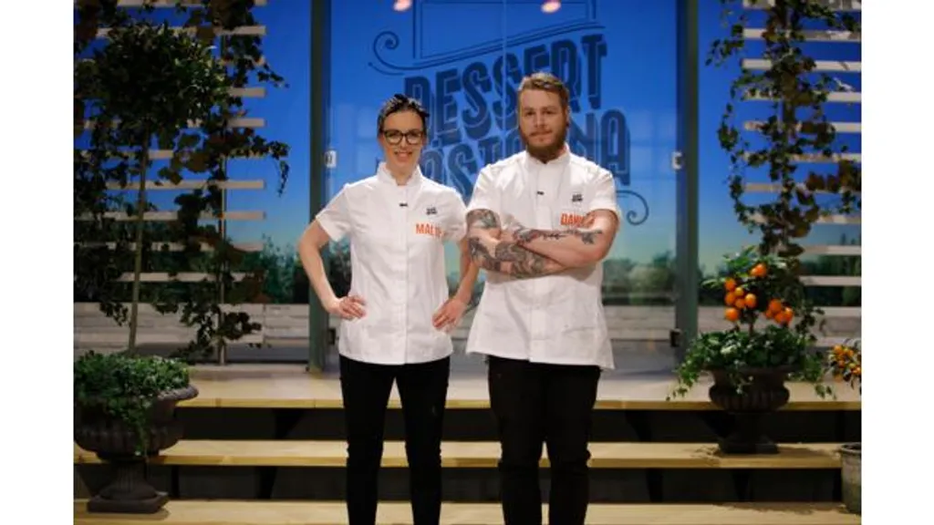 Malin Haak och David Knutsson är klara för final i Dessertmästarna. Foto: Kanal 5