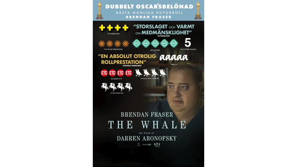 The Whale dubbelt Oscarsbelönad