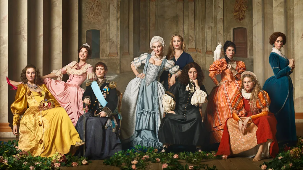 Drottningarna gruppbild med Sofia Helin.