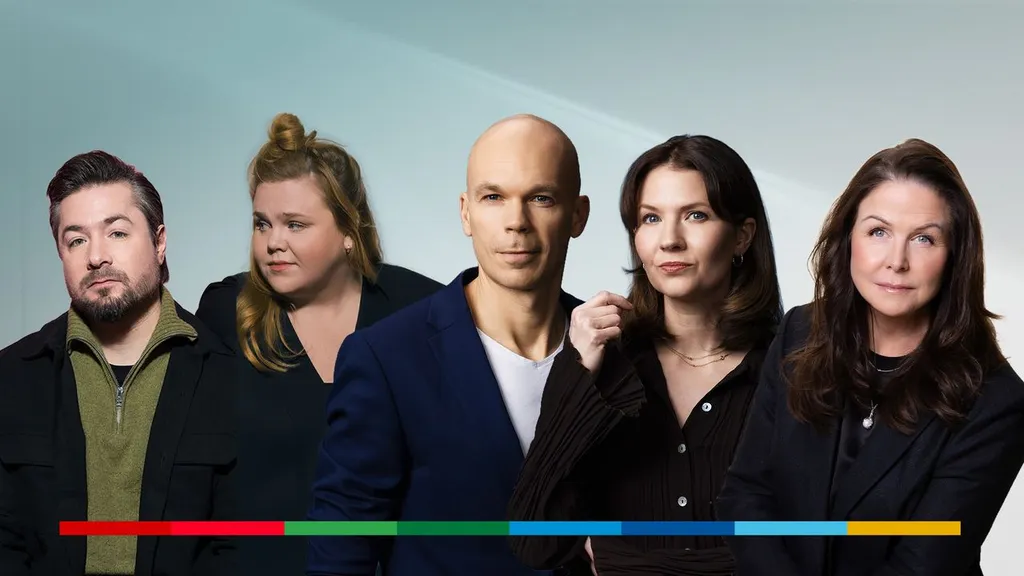 David Druid, Linnea Wikblad (Morgonpasset i P3), Mikael Kulle och Cecilia Khavar (P1 Morgon), Titti Schultz (P4 Extra)