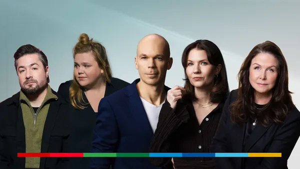 David Druid, Linnea Wikblad (Morgonpasset i P3), Mikael Kulle och Cecilia Khavar (P1 Morgon), Titti Schultz (P4 Extra)