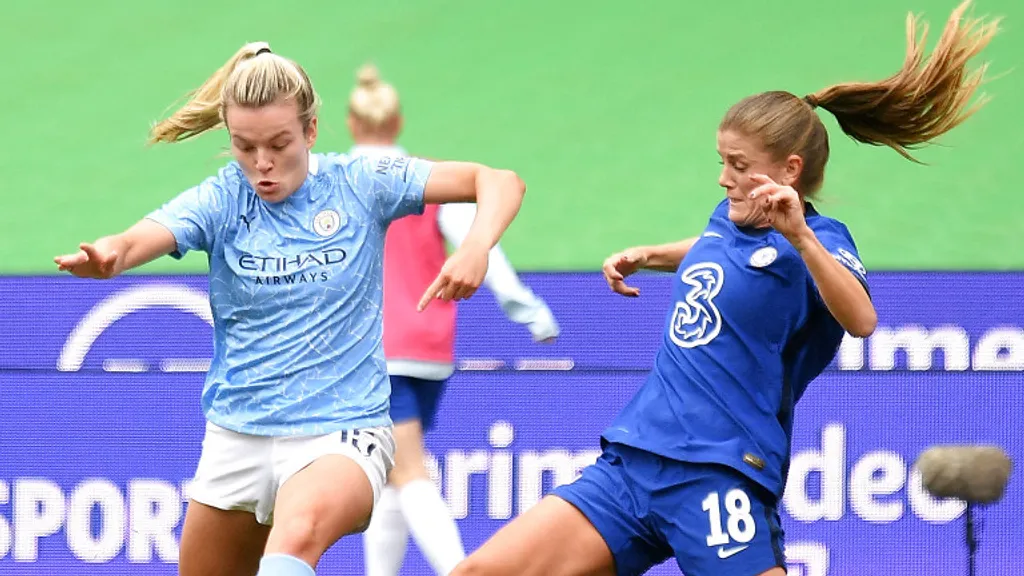 Maren Mjelde i aksjon for Chelsea. NENT Group.jpg