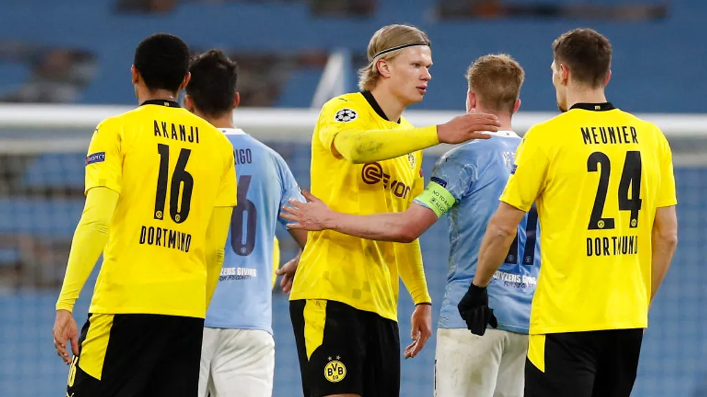 Erling Braut Haaland og Borussia Dortmund tar imot Manchester City onsdag. 