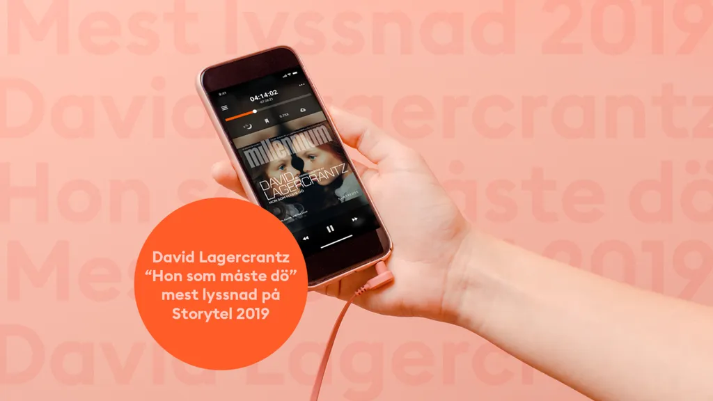 David Lagercrantz Hon som måste dö är årets mest lyssnade ljudbok hos Storytel.