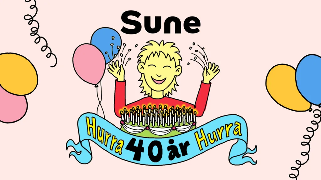 Sören Olssons och Anders Jacobssons älskade karaktär Sune fyller 40 år i höst. Storytel bjuder in till ett stort tårtkalas på Bokmässan i Göteborg för att fira jubilaren. 1