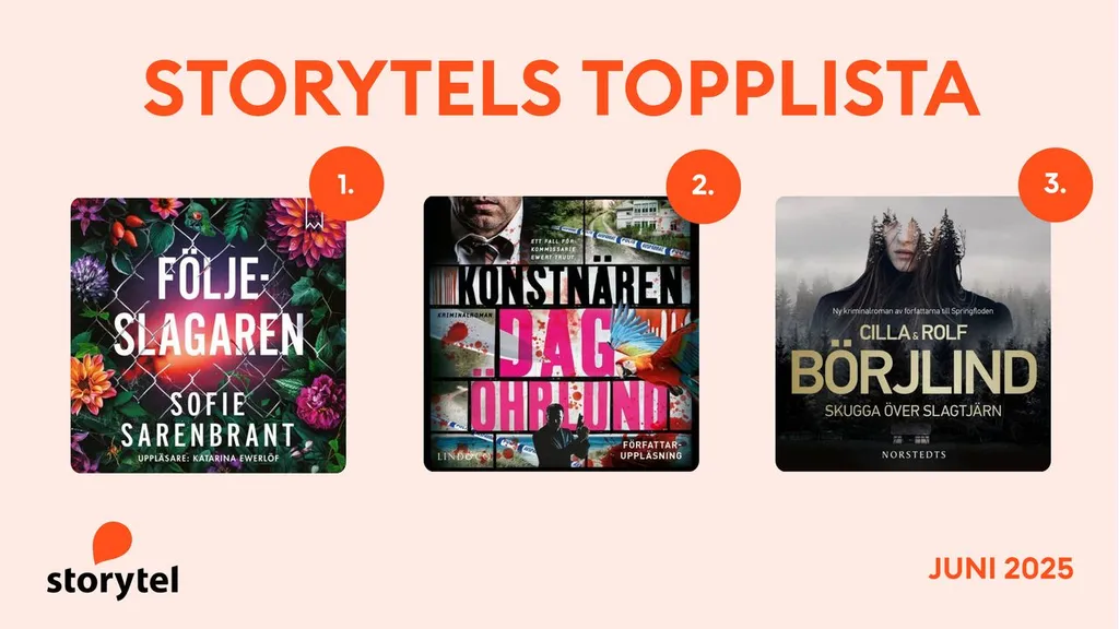 Storytels topp 3 i juni.