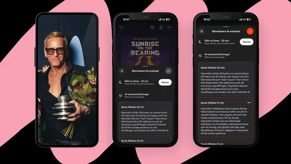 Storytel uppdaterar den populära sömntimern med AI-summeringar i text så att lyssnarna lättare ska kunna navigera i boken och inte behöva spola när de tappat tråden.