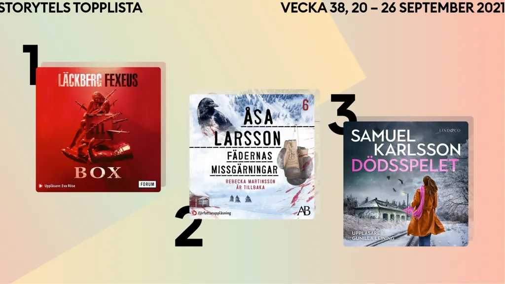 Topp 3 på Storytel vecka 38
