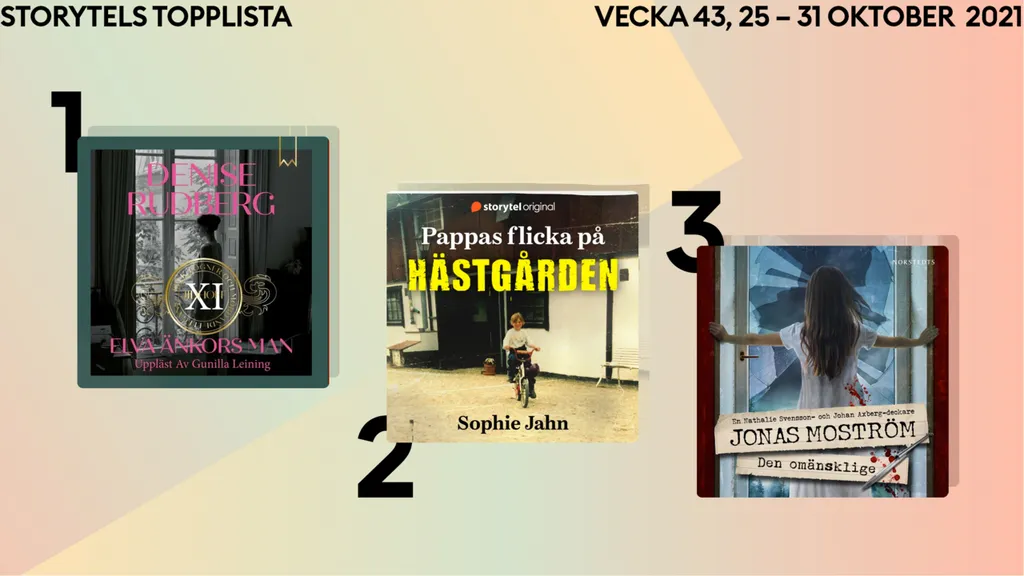 Topp 3 på Storytel vecka 43