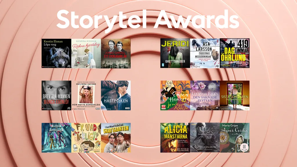 Finalister i Storytel Awards 2022. Vinnarna koras på galan som sänds på awards.storytel.com den 31 mars.