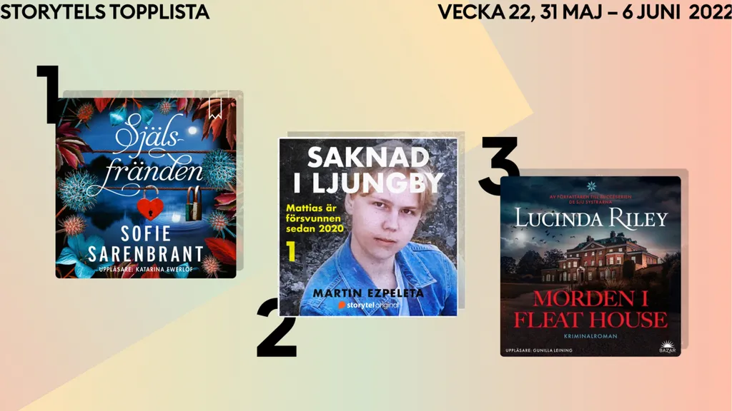 Topp 3 på Storytel vecka 22