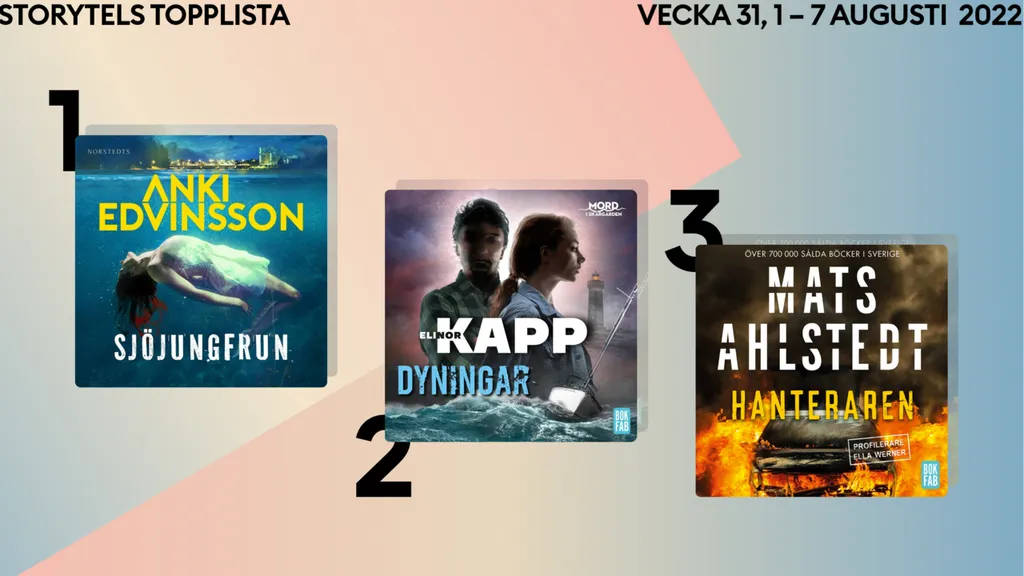 Topp 3 på Storytel vecka 31