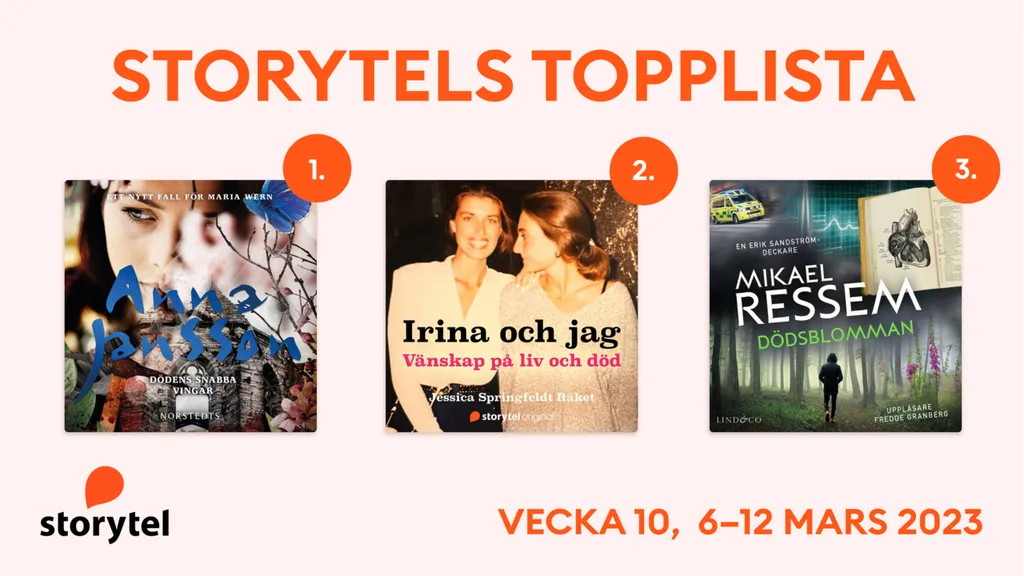 Topp 3 på Storytel vecka 10