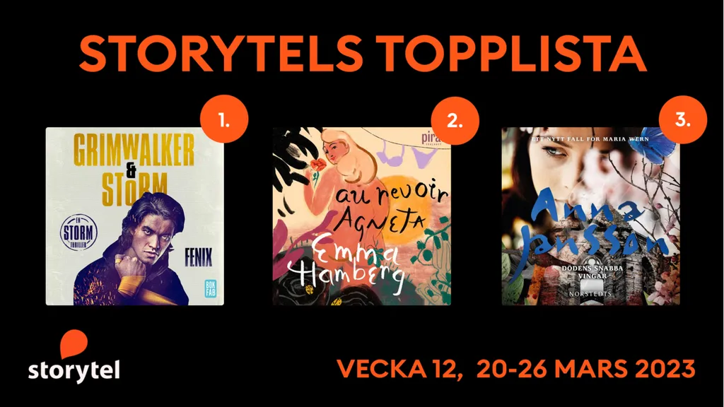 Topp 3 på Storytel vecka 12