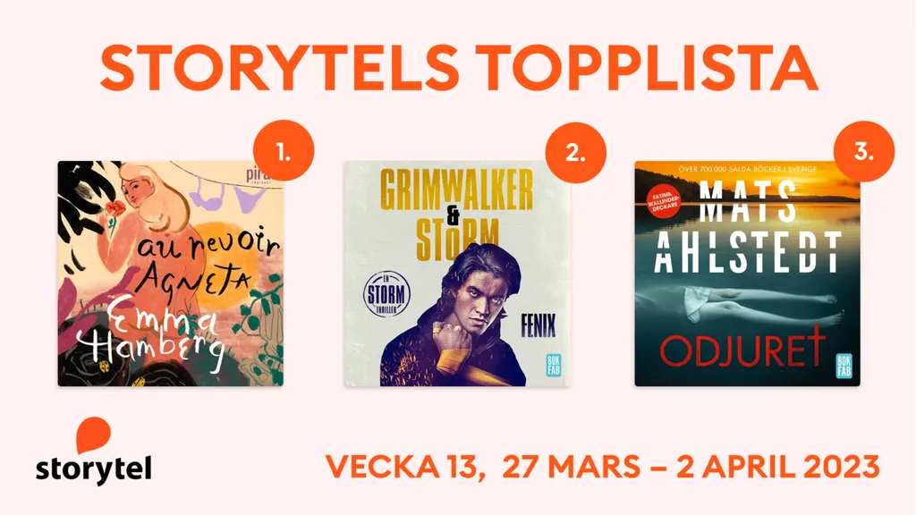 Topp 3 på Storytel vecka 13