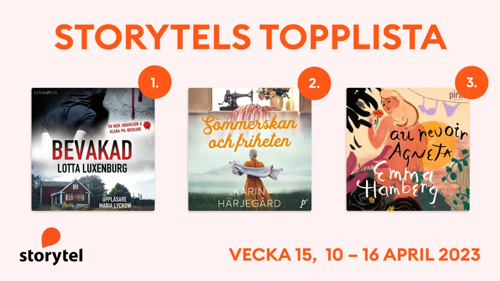 Topp 3 på Storytel vecka 15