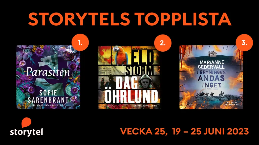 Topp 3 på Storytel vecka 25