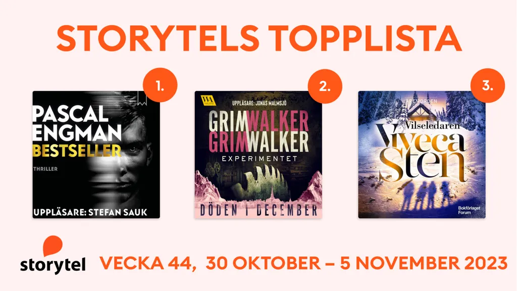Topp 3 på Storytel vecka 44