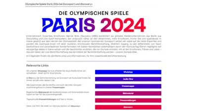 Olympische Spiele Paris 2024 live bei Eurosport und discovery+