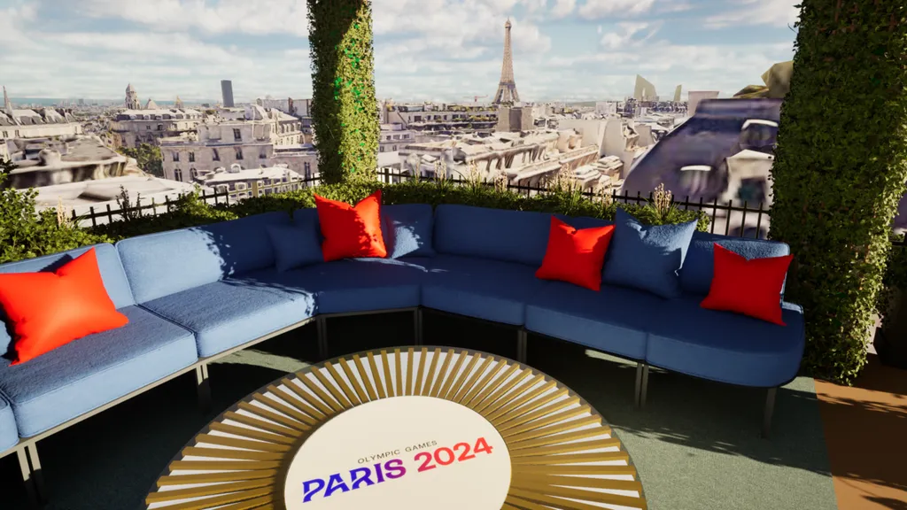 Roof-top Studio von Warner Bros. Discovery/Eurosport auf dem Hotel Raphael für Paris 2024