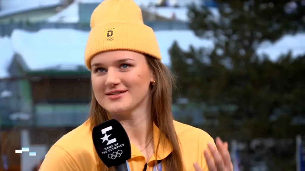 Emma Aicher im Eurosport Studio