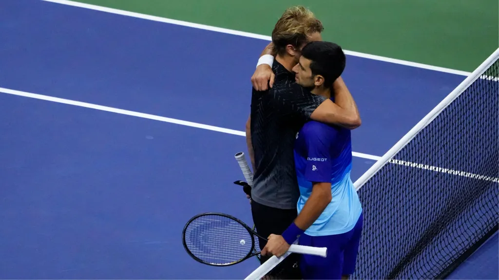 Novak Djokovic und Sascha Zverev bei den US Open 2021