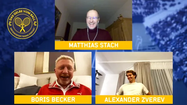 Matthias Stach, Boris Becker und Alexander Zverev (Foto: Eurosport)