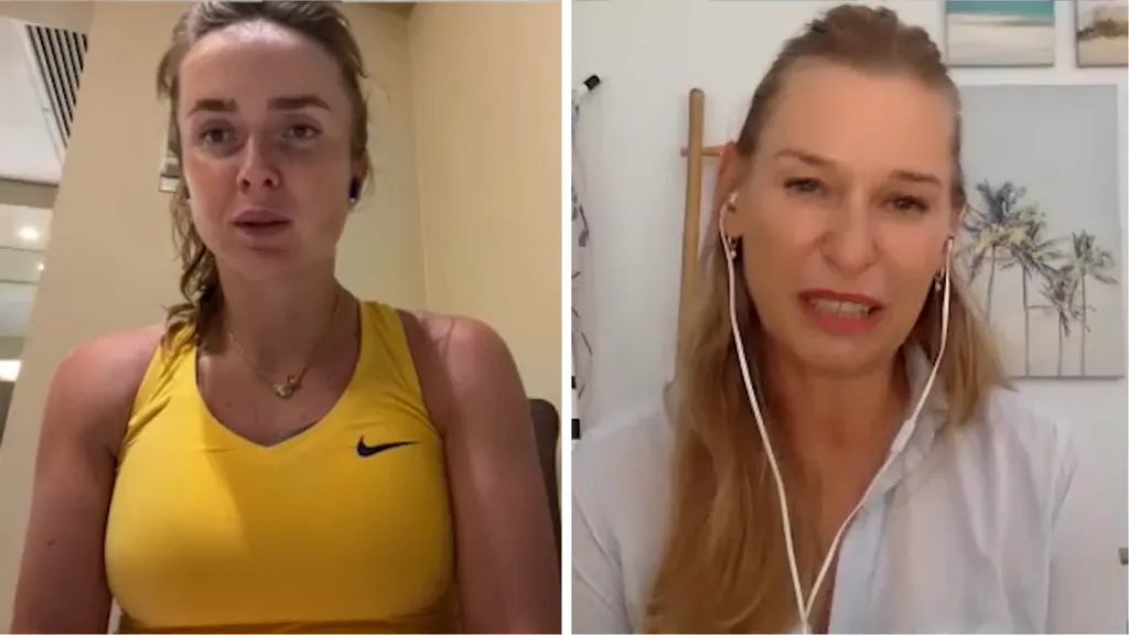 Elina Svitolina im Eurosport-Interview mit Barbara Schett (Foto: Eurosport)