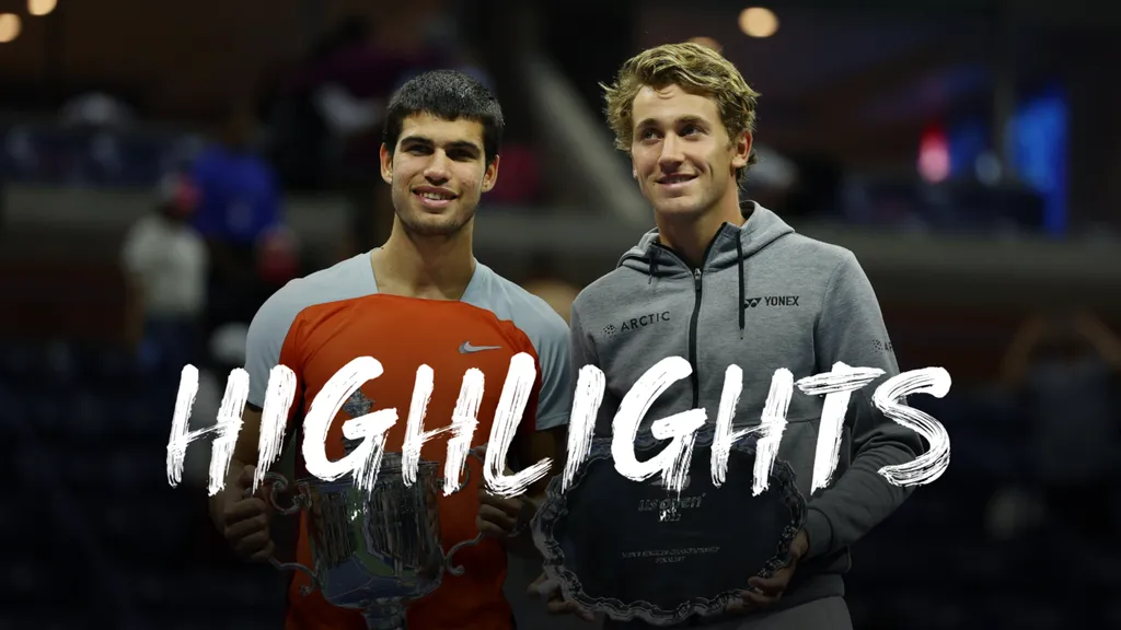 Carlos Alcaraz und Casper Ruud im Finale der US Open (Foto: Eurosport)