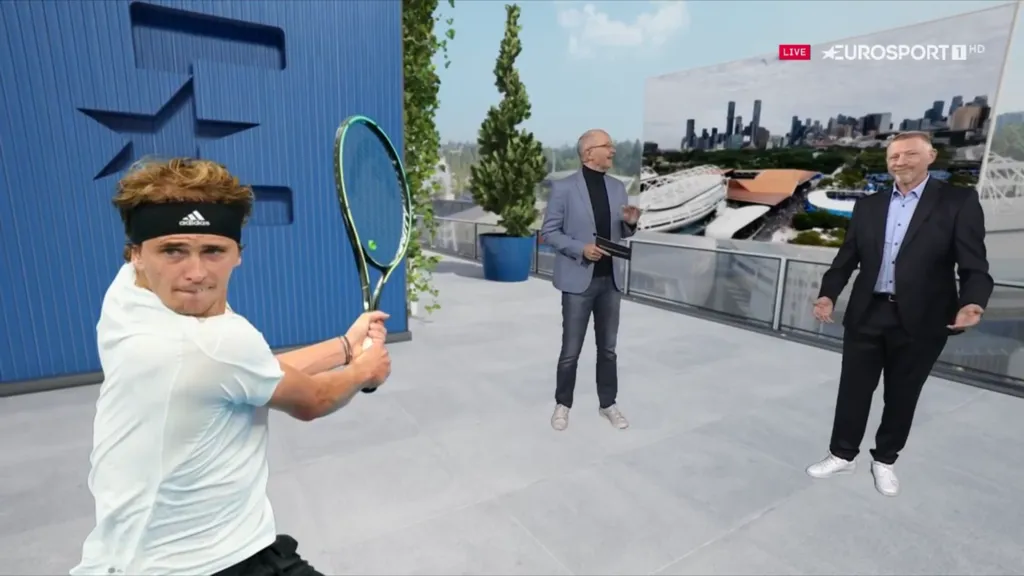 Matchball Becker mit Matthias Stach und Boris Becker (c) Eurosport
