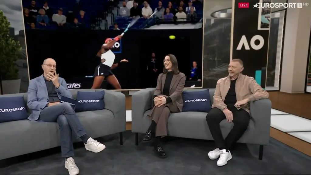 Matthias Stach, Andrea Petkovic und Boris Becker (Foto: Eurosport)