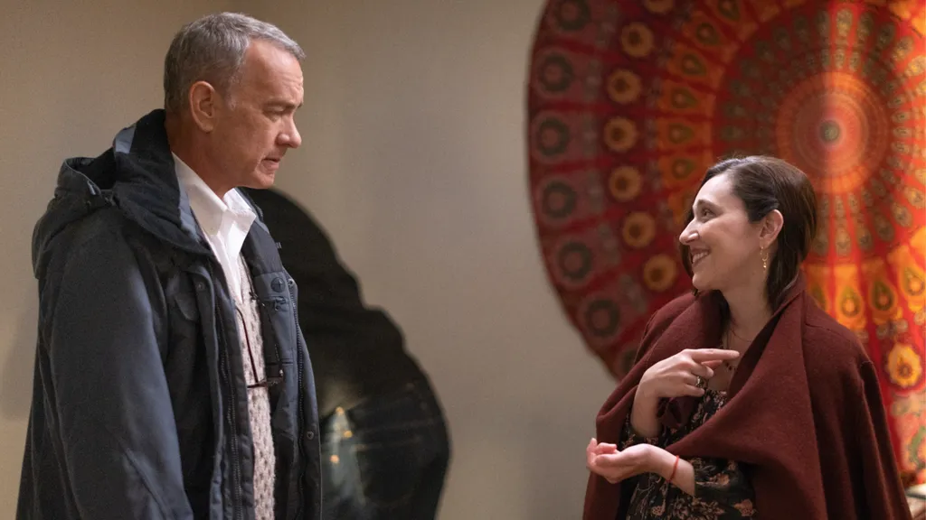 Tom Hanks and Mariana Treviño in A Man Called Otto