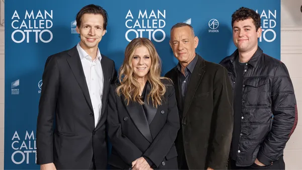 From left to right: Fredrik Wikström Nicastro, Rita Wilson, Tom Hanks and Truman Hanks