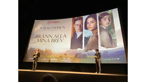Gala premiere Burn All My Letters with director Björn Runge and SF Studios CEO Michael Porseryd on stage