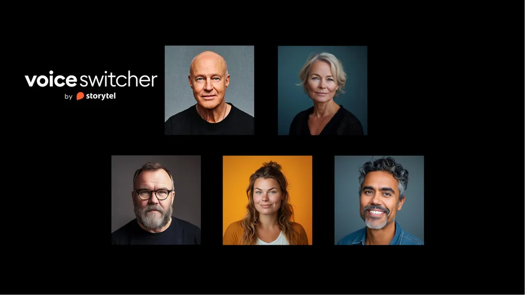 The Swedish AI narrators: Stefan, Carin, Martin, Amanda and Erik.