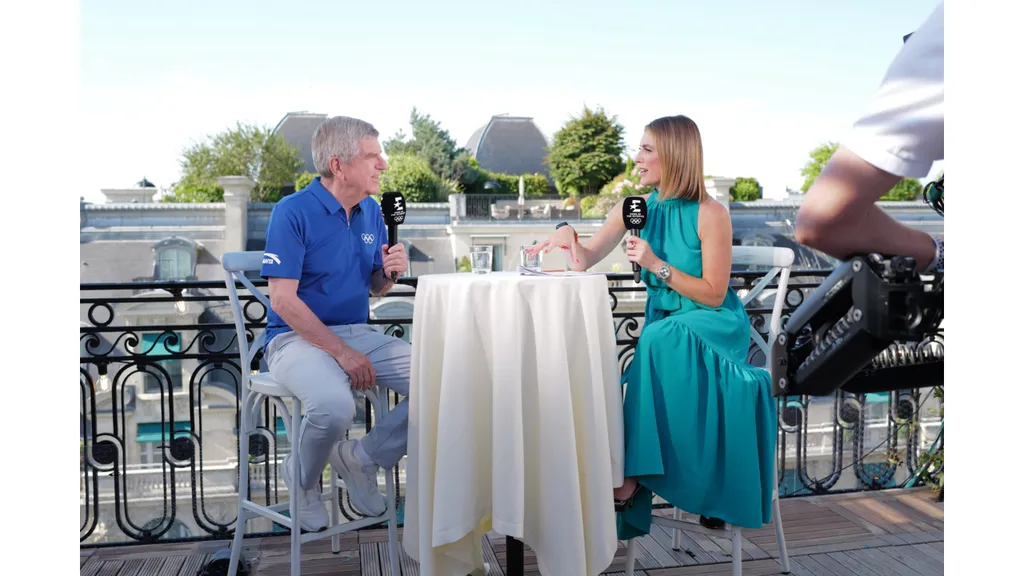 IOC President Thomas Bach and Orla Chennaoui