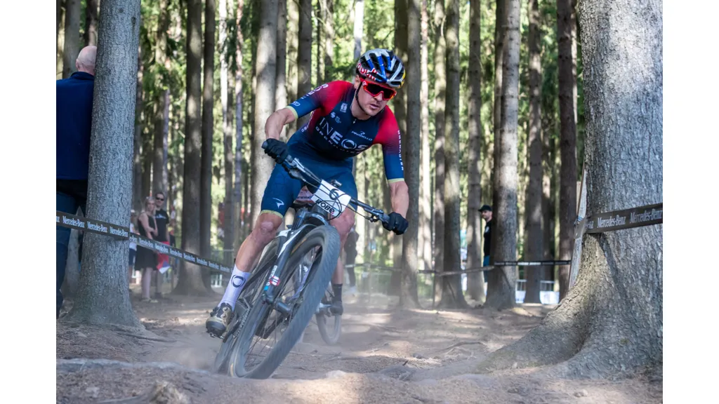 Tom Pidcock wins the third round of MTB World Cup celebrated in Nové Msto Na Morav (Czech Republic), on May 15, 2022. (Photo by Javier Martínez de la Puente/NurPhoto via Getty Images)  Image credit- Getty Images