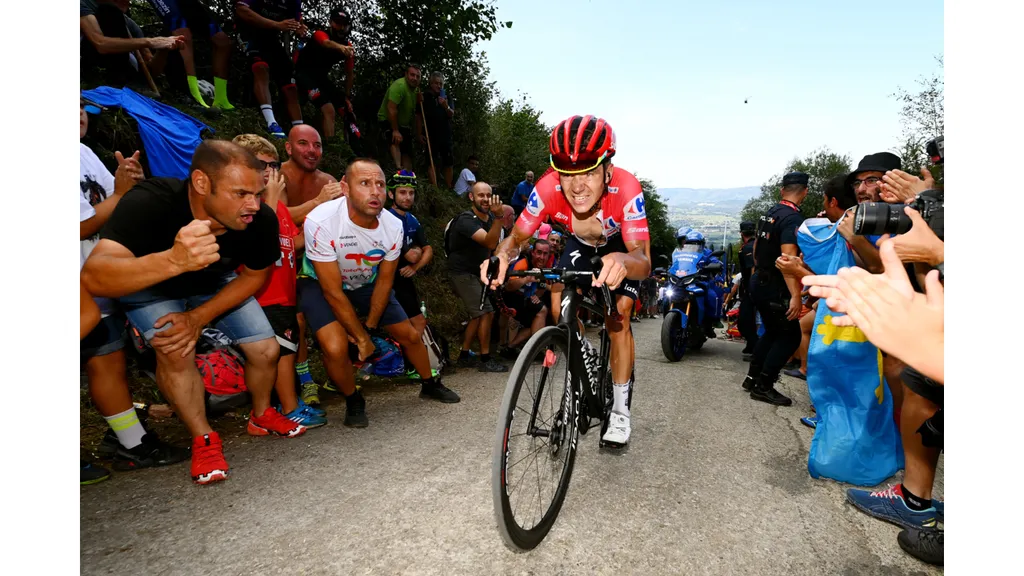 Remco Evenepoel of Belgium and Team Quick-Step-Alpha Vinyl - Red Leader Jersey winner, La Vuelta a España 2023 (Getty Images).jpg