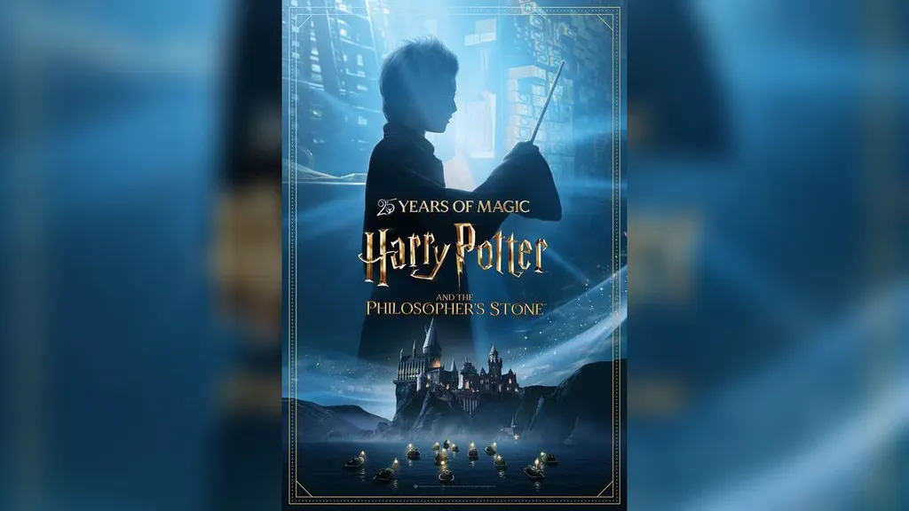 The poster for the 25th anniversary celebration of Harry Potter and the Sorcerer’s Stone.