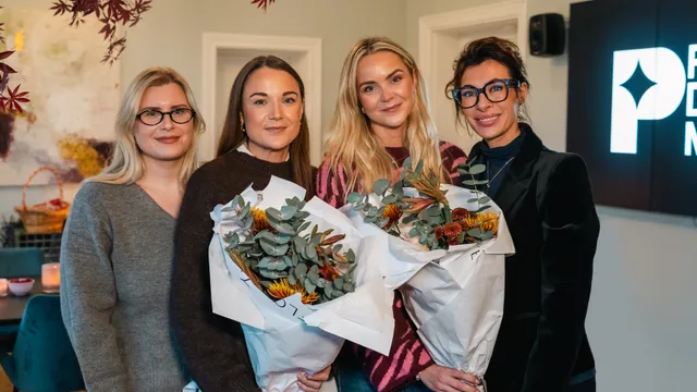 Jurymedlemmen och manusförfattaren Michaela Hamilton, Gabriella Eklund, Vendela Eklund och Fredagspoddens Amanda Schulman.