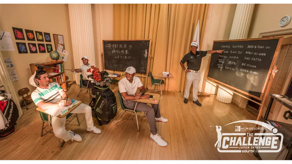 TIGER, RORY AND JASON GIVEN JAPANESE LESSON AHEAD OF THE CHALLENGE